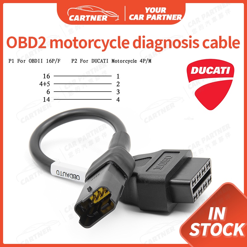 Cartner Ducati Pin To Pin Obd Diagnostic Cable Extension Connectors For Ducati Motorcycle