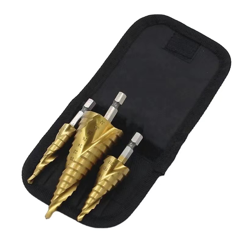 LOEBUCK 3PC bit HSS titanium coated hexagonal shank ladder bit 3-12mm 4 ...