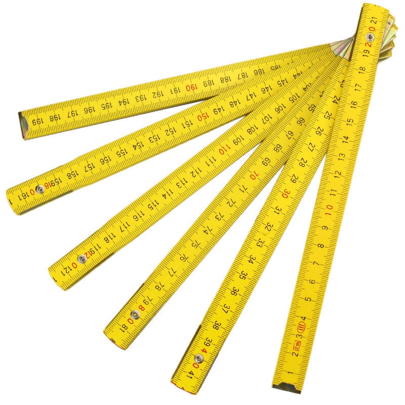 Wooden Folding Rule Folding Multiple Use Ruler DoubleSided Scale