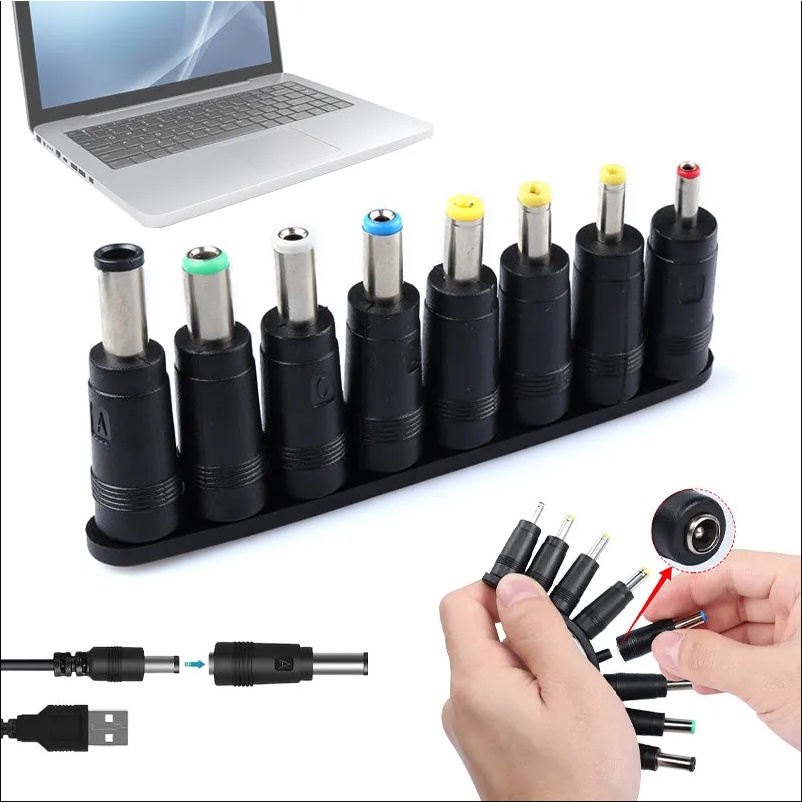 In-1 DC Power Adapter Set 2pin Plug Charger Tips for Laptop PC ...
