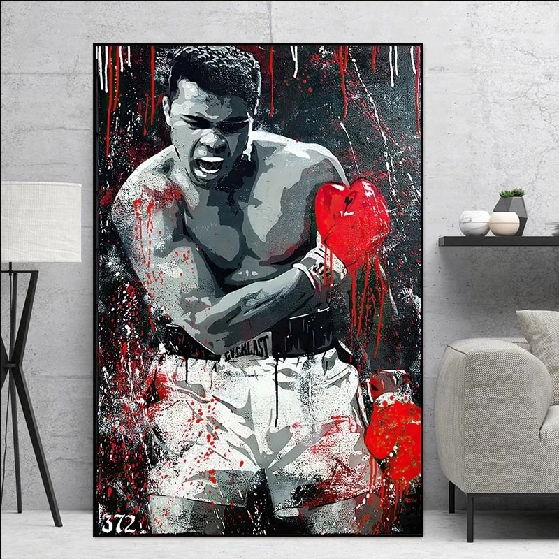 Graffiti Mohammed Ali Boxing King Sports Poster Printing Abstract 