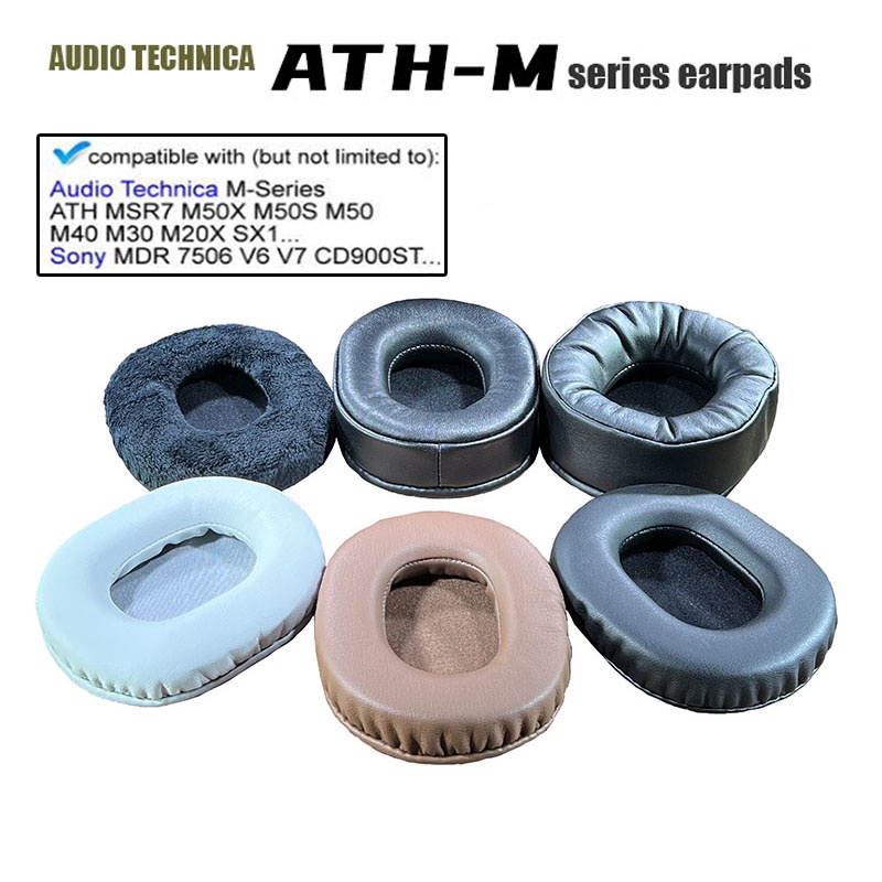 Replacement ear pads for AUDIO TECHNICA MSeries ATHM20X M30X M40X M50X MSR7 SX1 SONY MDR7506