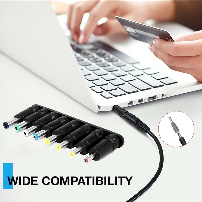 - In-1 DC Power Adapter Set 2pin Plug Charger Tips for Laptop PC ...