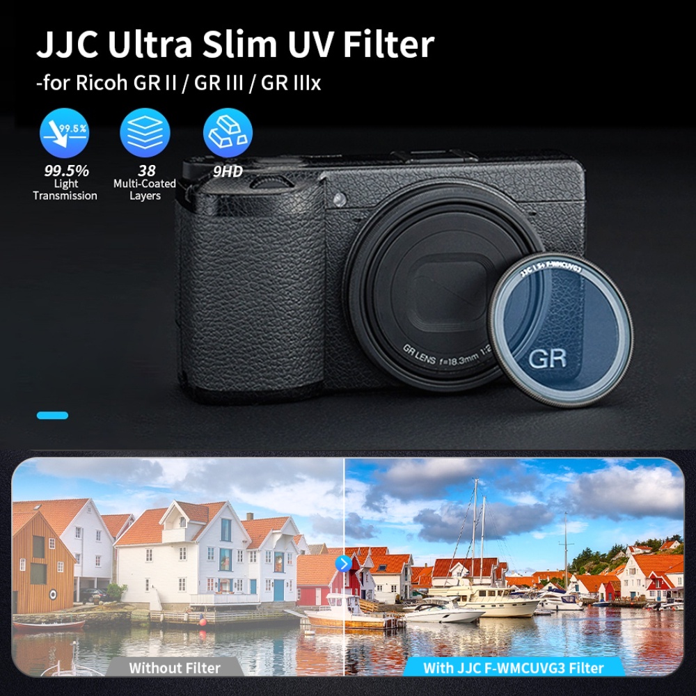 JJC Ultra Thin Optical Glass LCD Screen Protector For Ricoh GR III, GR IIIx