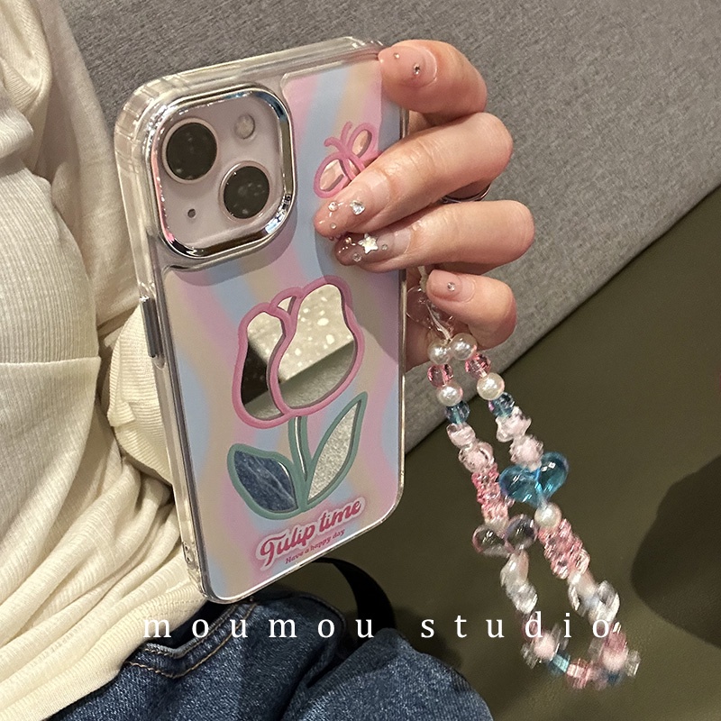 Huiwanju mirror tulip applies ip14 ip13 mobile phone case 12promax cute ...