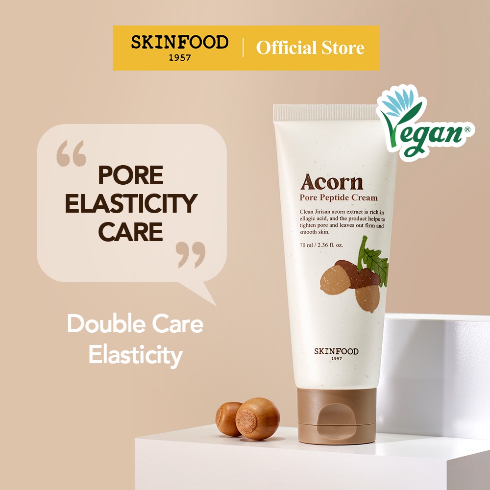 Skinfood Acorn Pore Peptide Cream 70ml / Tighten Enlarged Pores Improve Skin Elasticity Increase