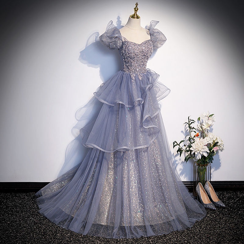 Blue Elegant Fairy JS Prom Evening Ball Enchanted Debut Long Gown Dress ...