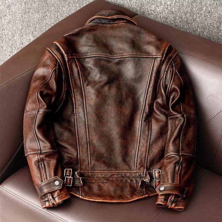 ジャケット・アウター Old Brown Leather Bikers Jacket DEGNER ジャケット・アウター Old Brown Leather Bikers Jacket DEGNER
