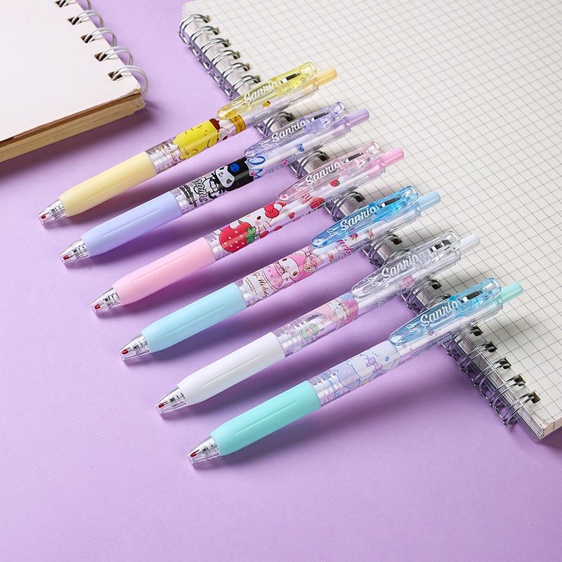 Sanrio Kuromi Retractable Black Ink Gel Pen Kawaii Anime Hello Kitty ...