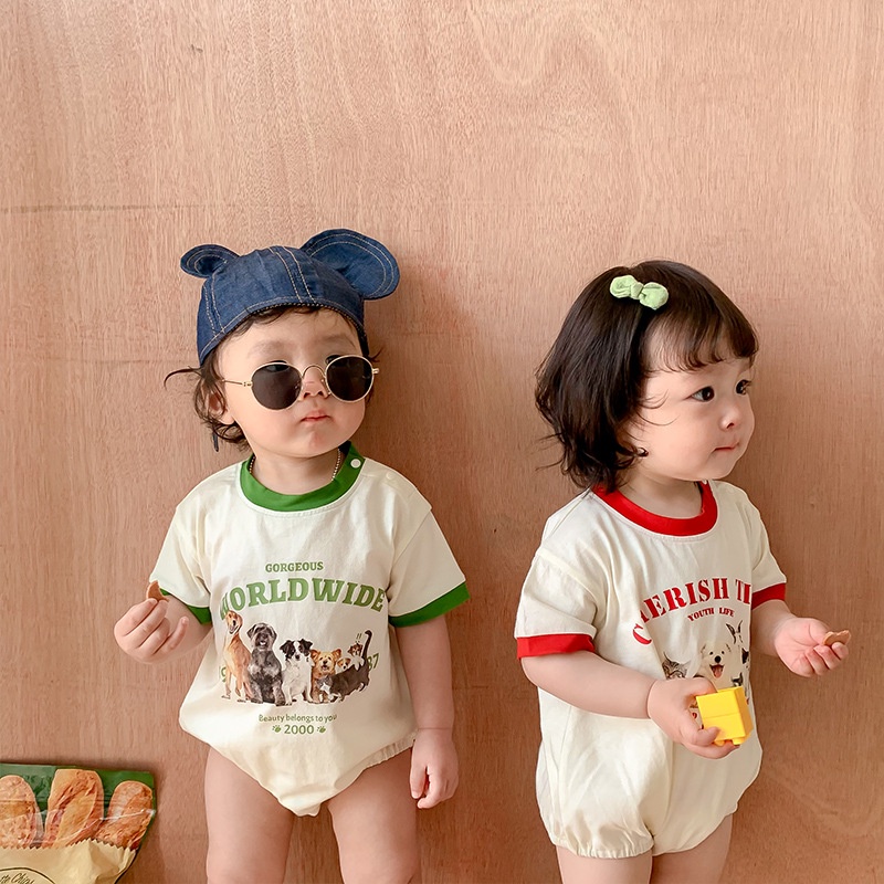 Infants Toddlers Rompers Baby Boys Girls Animal Printed Newborn