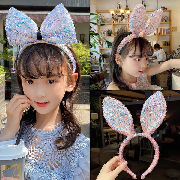 Children Cute Rabbit Ear Headband Headwear 2023 Girls Hair Accessories