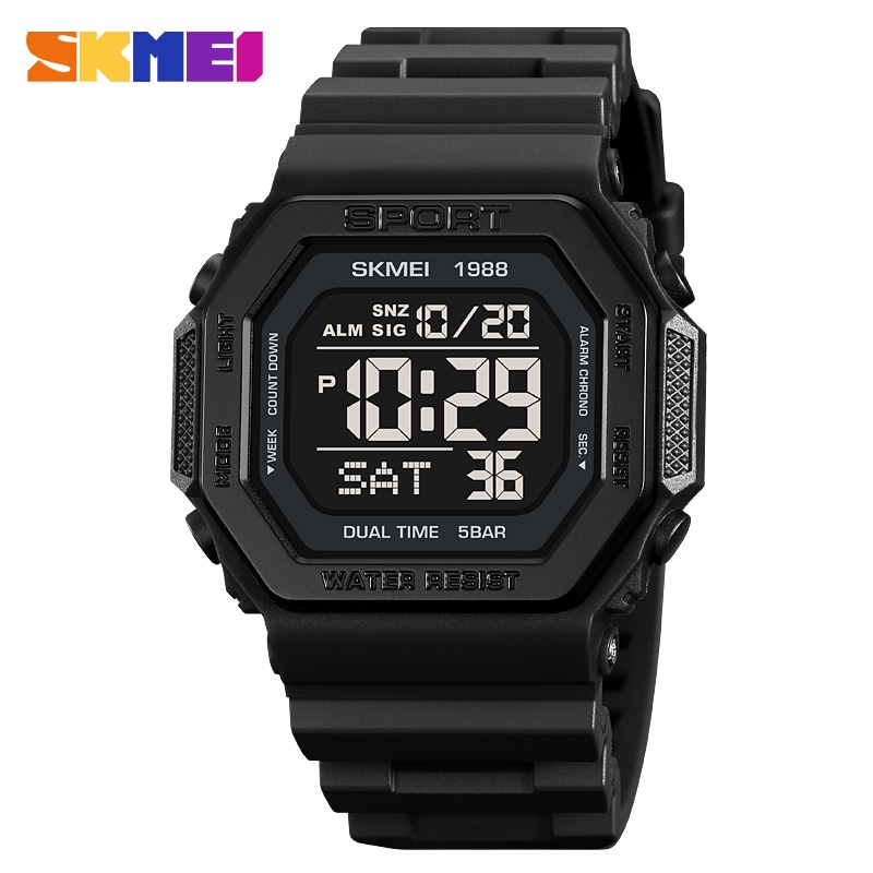 SKMEI Original Brand Waterproof Sports Wrist Wartch Luxury Stopwatch  Countdown with Date Digital Clock Fashion Men's Watches