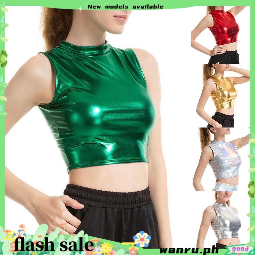 Womens latex laklederen turnpakje wetlook mock neck