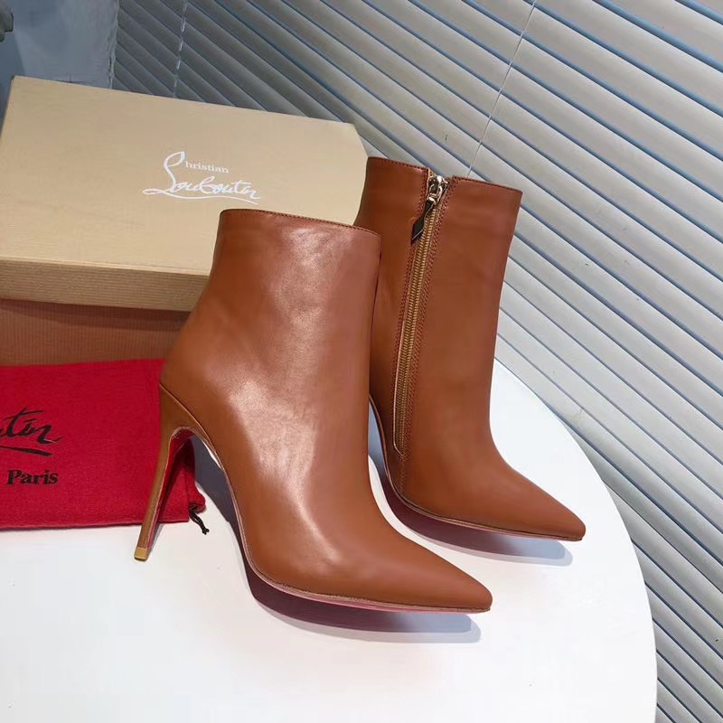 16 SHISB7 CL BOOTS Christia*&Loubouti* women high heels Chelsea high ...