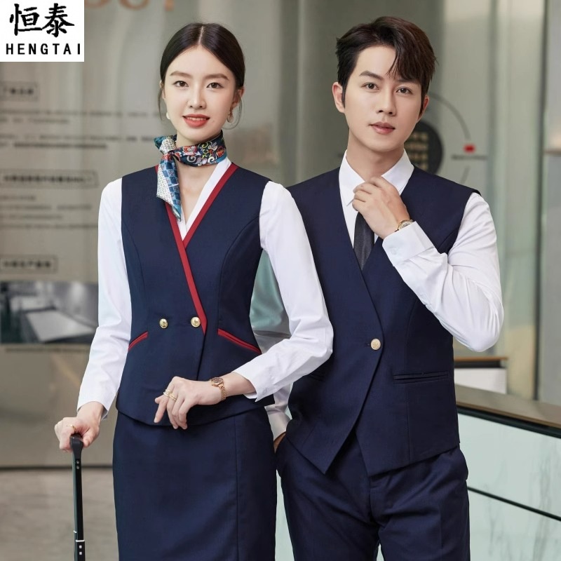 High-end Professional Temperament Vest Suit Men Women Hotel Restaurant ...