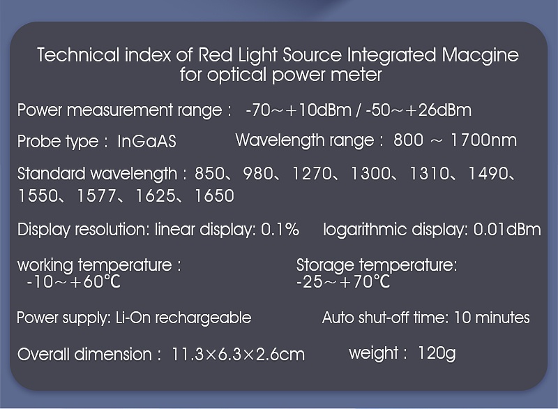 Charging type COMPTYCO AUA-DC7/DC5 optical power meter RJ45 network ...