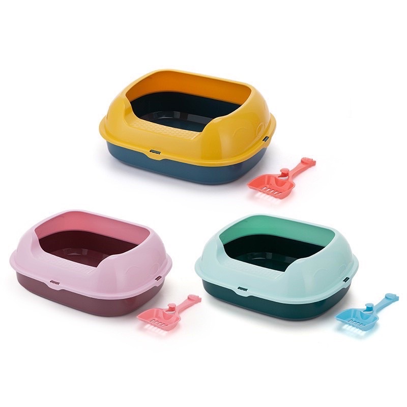 Large Size Cat Litter Tray High Wall AntiSplash Sand Basin With