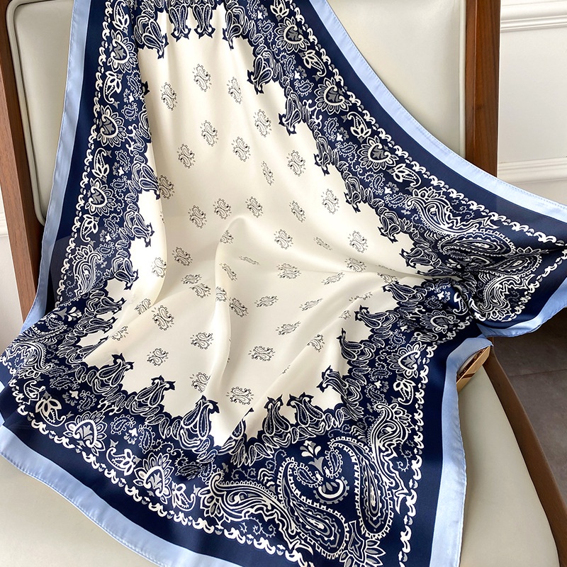 70x70cm Paisley Print Kerchief Women Hair Scarf Square Bandana
