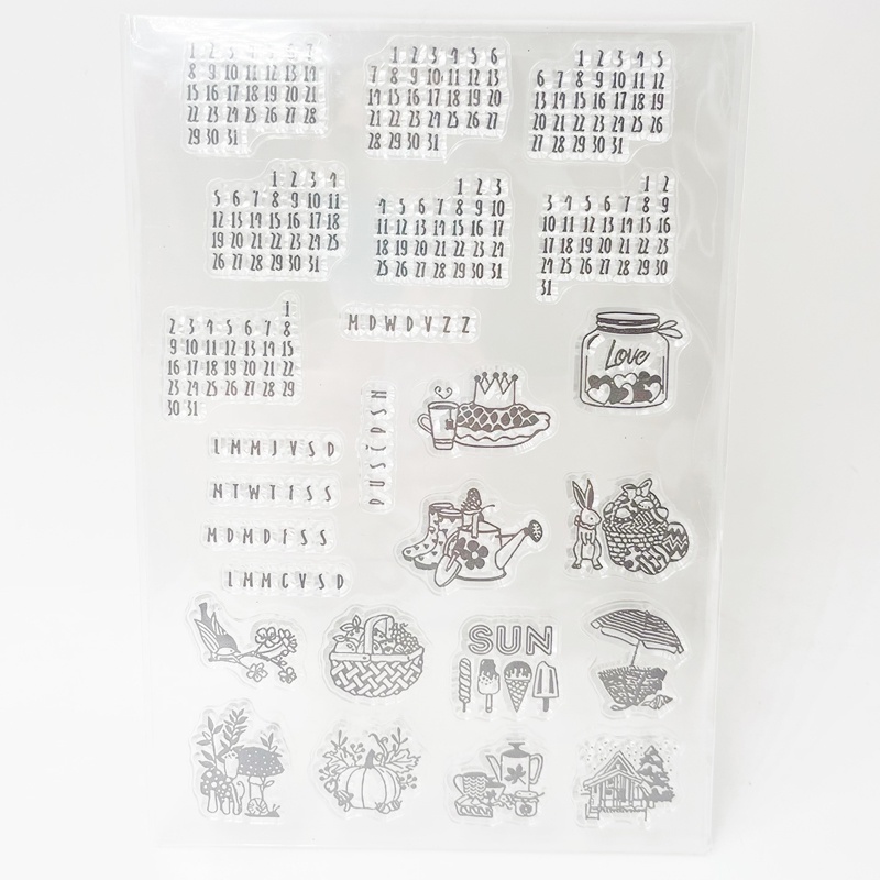 Calendar Silicone Clear Seal Stamp DIY Scrapbooking Embossing Photo ...