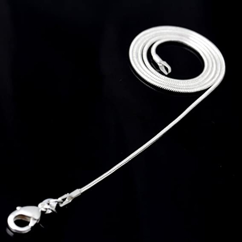 Fashion 925 Sterling Silver Necklace 1mm Snake Thin Chain 16-24