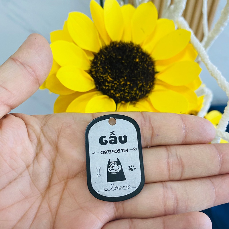 Pettag Rectangular Dog Name Tag Cat Name Board Engraved On Request