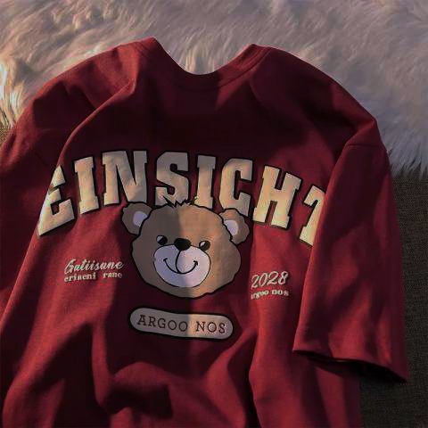 Long Sleeve Top With Bear Print