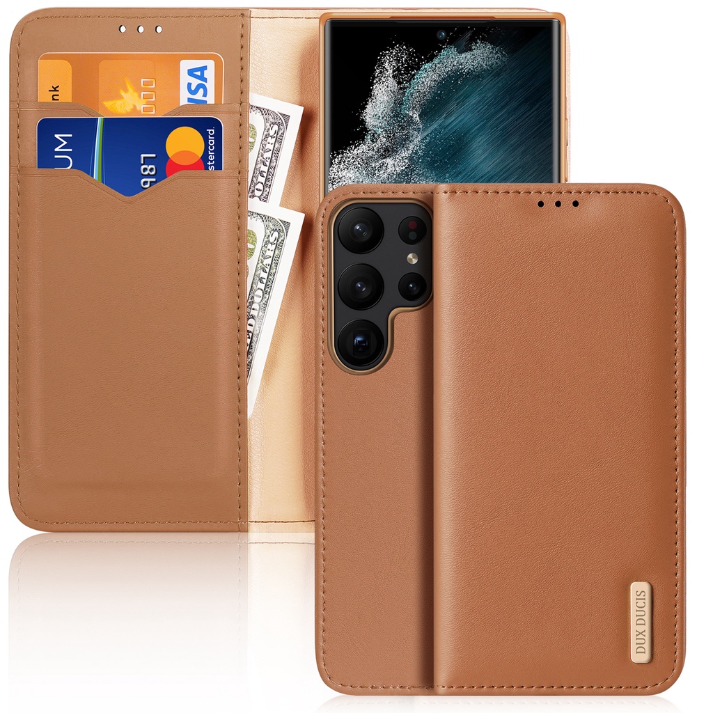 Samsung Galaxy S23/S23 Ultra 2023 Genuine Leather Folio Flip Wallet ...