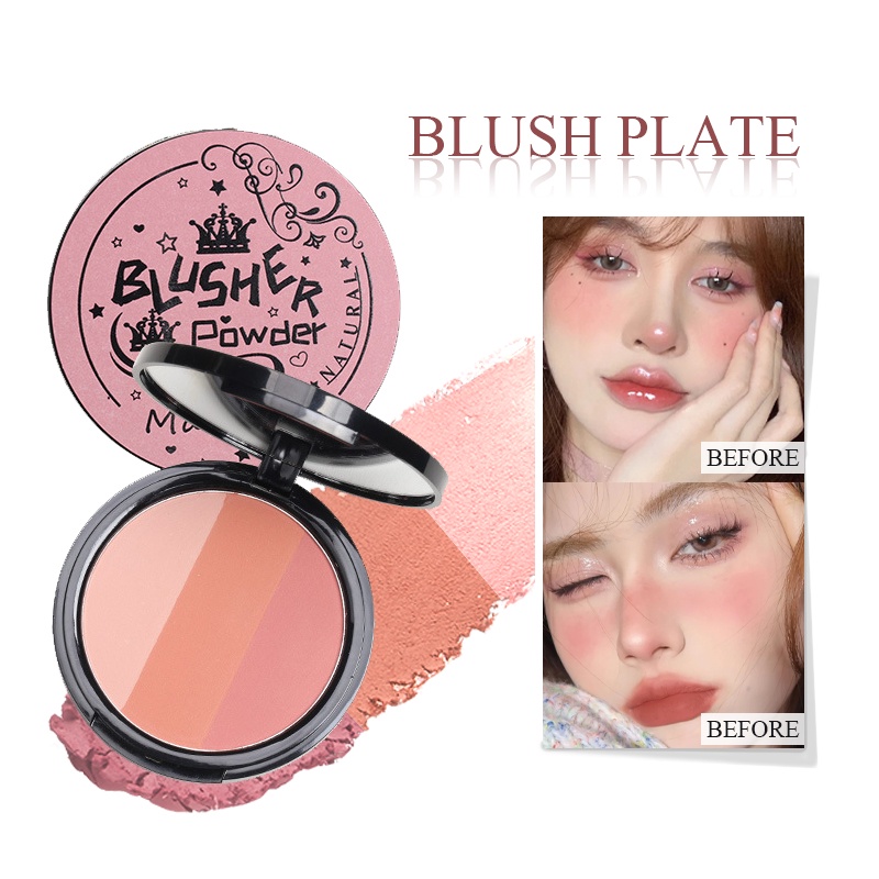 3Color Matte Contour Longwear Blush and Matte Blush Concealer Palette