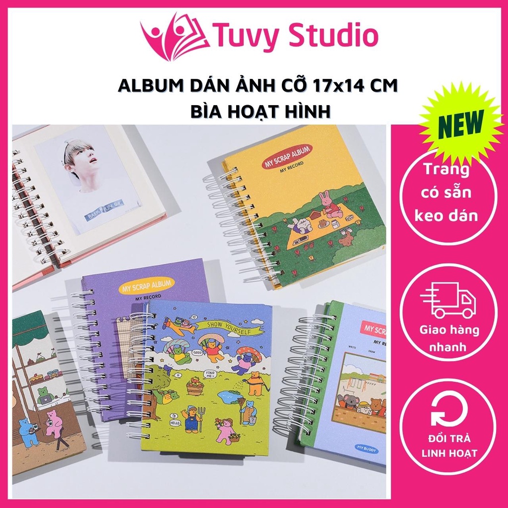 Photo Album stickers size 17x14 cm, cartoon cover with adhesive pages ...