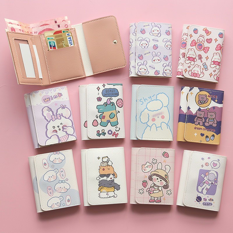 Compact Folding Pocket Mini Wallet with Many Cute Images | Shopee ...