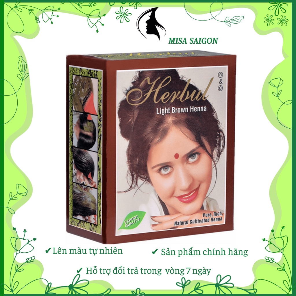 Henna Light Brown hair dye powder _ Herbul Light Brown Henna _HSD 2024