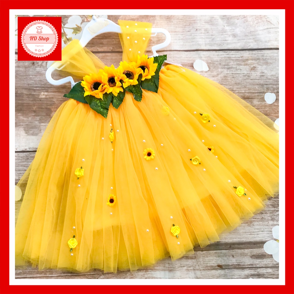 Fresh Rainbow Design Dress For Baby Girl In Yellow Color main image 0