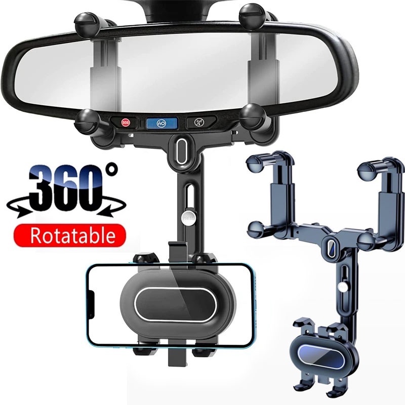 Auto Rearview Mirror Phone Holder in Car Mount Stand for CellPhone