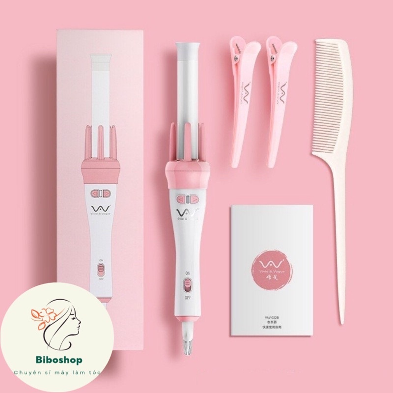 Vivid VOGUE 360 automatic spindle curler comes with a comb and 2 hair