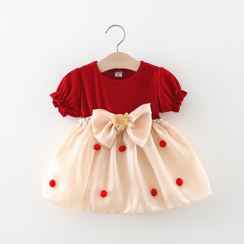 Dress Baby Girl Summer Baby Girl Newborn Clothes Cute Red Bear Princess