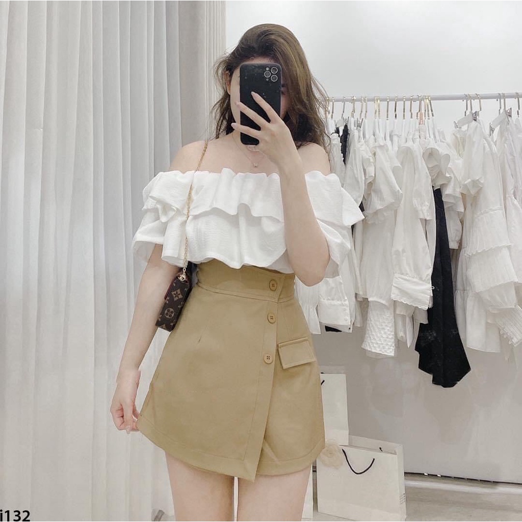 Korean style lady's off-the-shoulder dress with fat hem A71 | Shopee ...