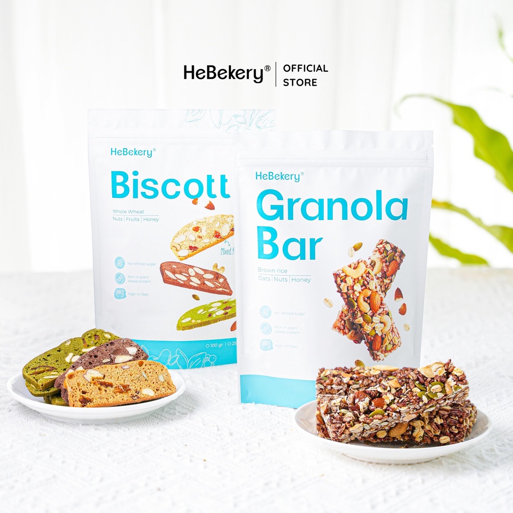 Combo 250gr Biscotti Whole Bran SugarFree Snack Cake + 200gr HEBEKERY