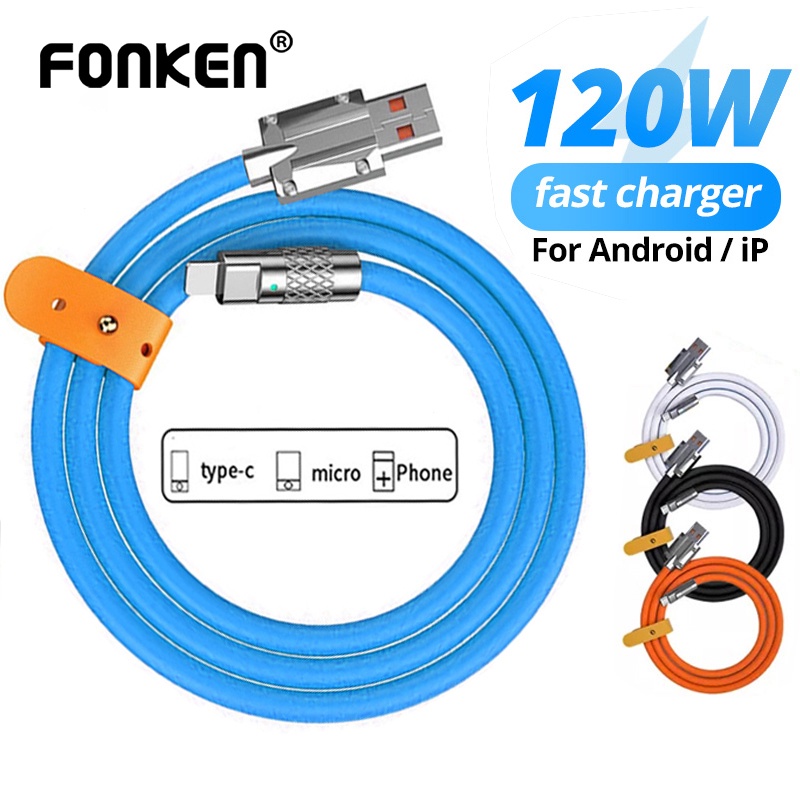 Fonken 120w 6a Super Fast Charge Type C Cable Quick Usb For Xiaomi ...