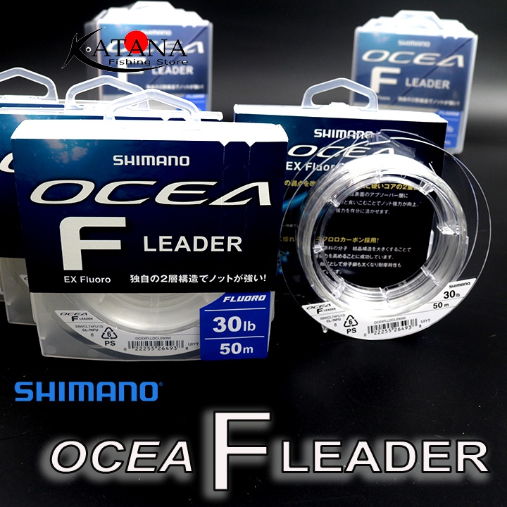 Bas De Ligne Fluorocarbone Shimano Ocea F EX – 50 M, 60 Lb (27 Kg), Clair, Neuf
