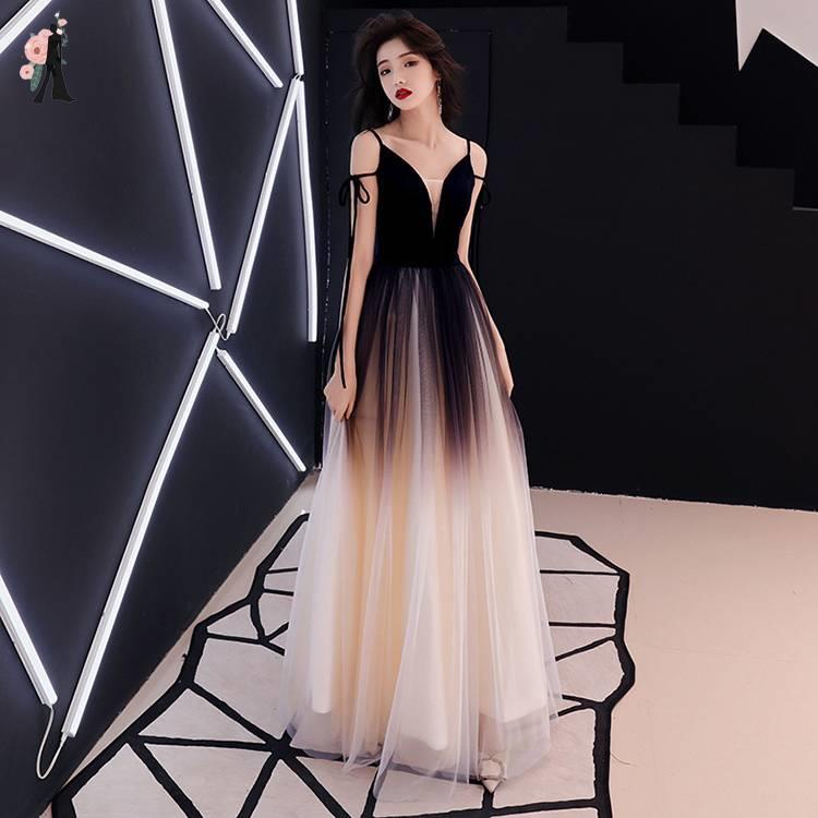 JS prom Evening Dinner Gown banquet evening dress Gradient Evening Dress Women s Long 2021 New Annual Meeting Host Celebrity Banquet Dress Noble Elegant Slimming Shopee Philippines