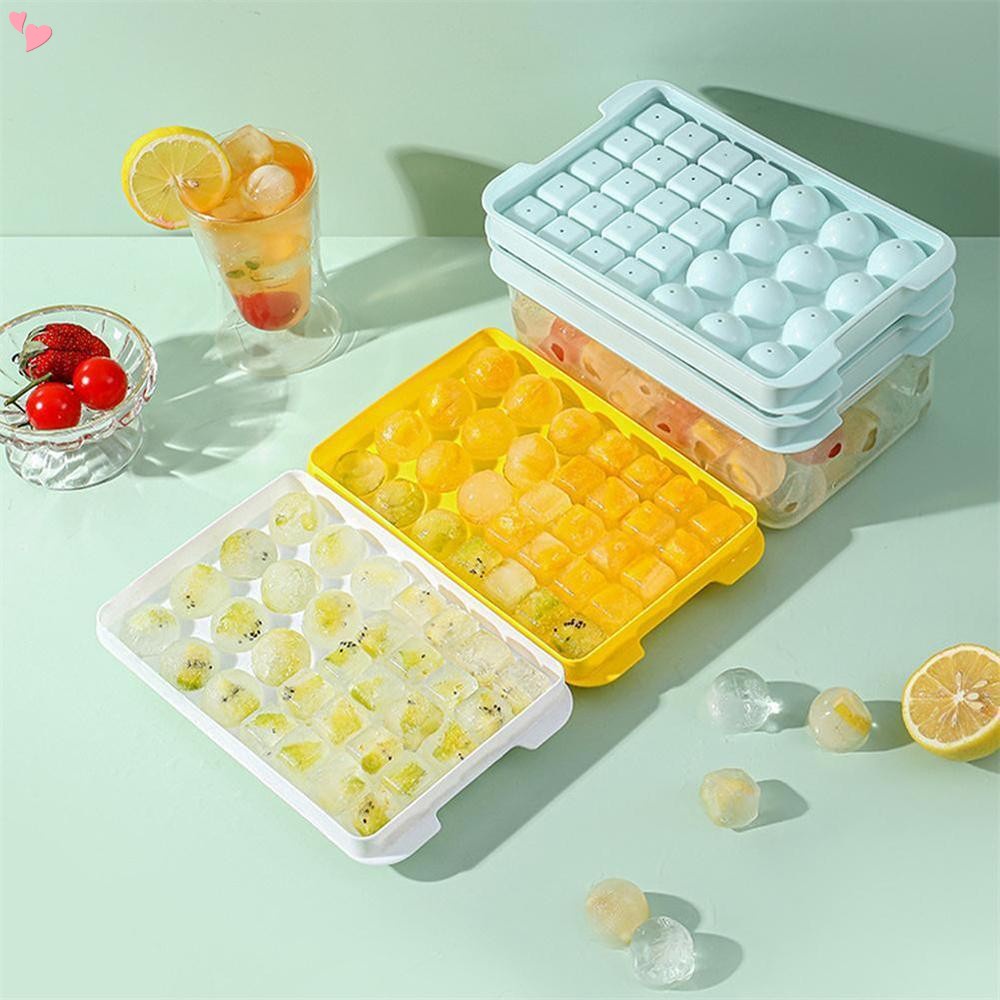 Ice Cube Tray with Lid Press Type Ice Mold Ice Cube Ice Ball Storage
