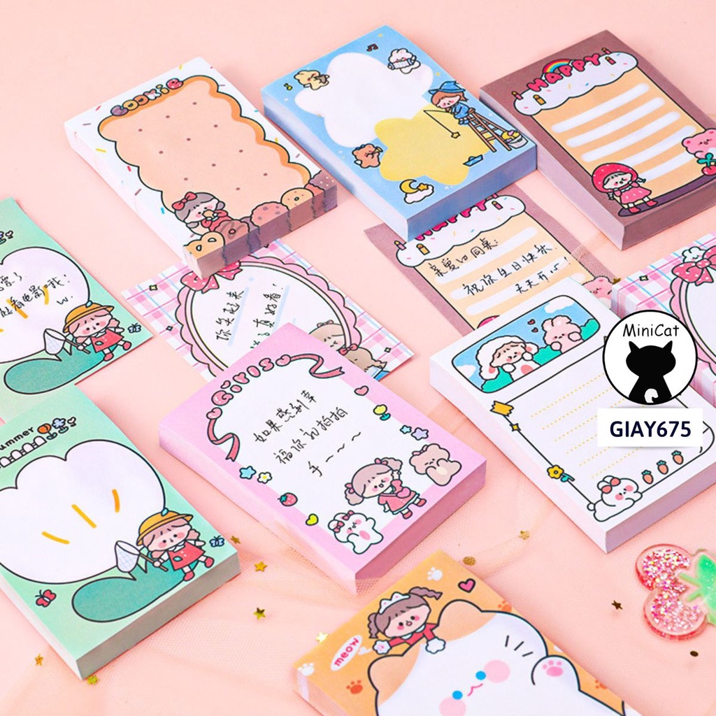 Set of cute cartoon sticky notes MiniCat GIAY675 (randomly sent ...