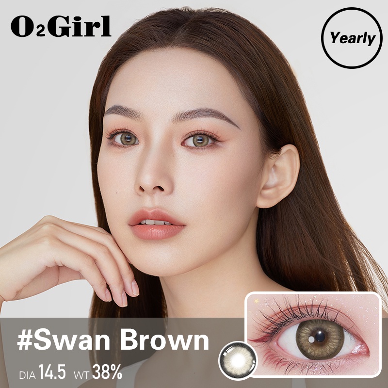 Power Lens Brown Color Graded Lens Big Eye Contact Lens Soft Lens 14