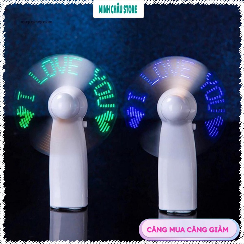 Mini USB Fan With LED Light I Love You Desktop Handy, Stylish Glowing