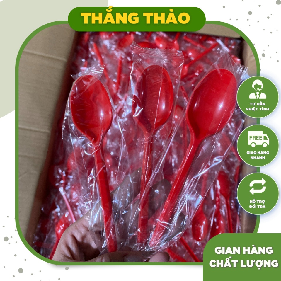 Plastic Spoon Wrapped In Each Piece, Laminated Spoon 20cm Long, Plastic