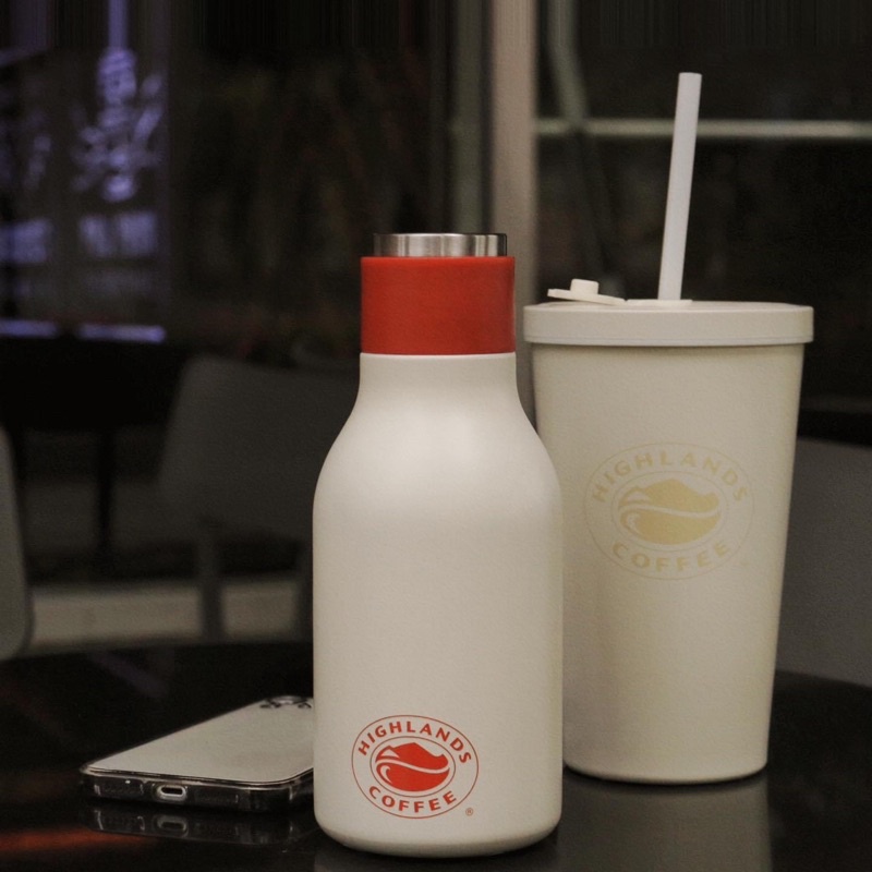 Highland Coffee White Thermal Cup (Genuine) Shopee Philippines