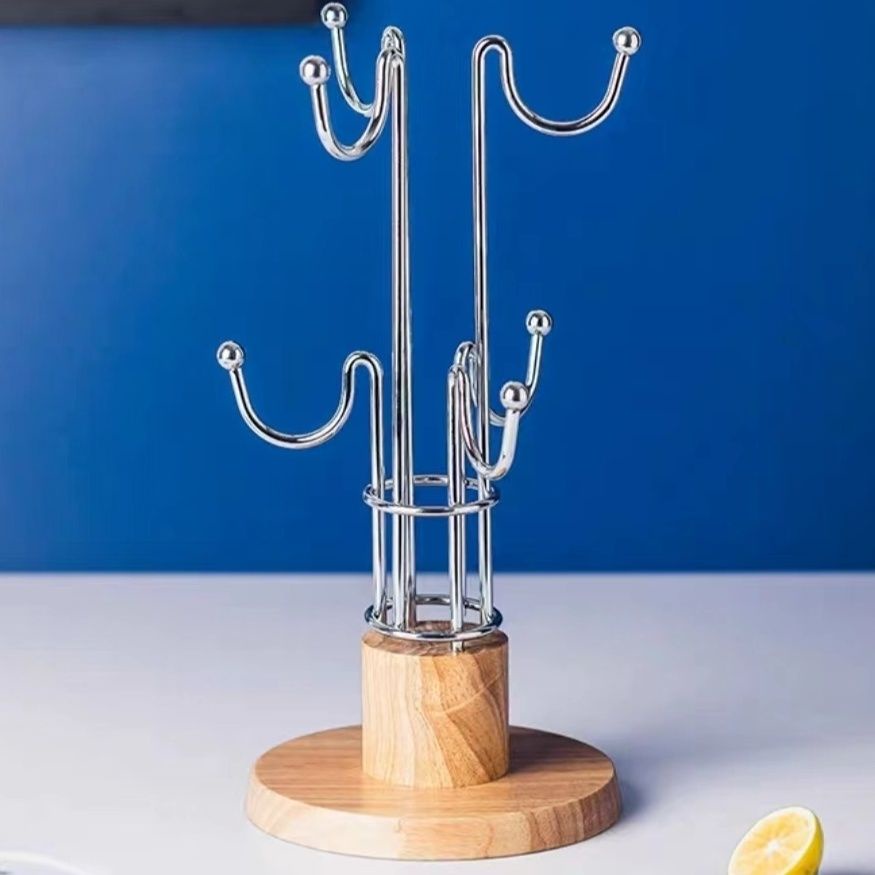 Glass rack wooden frame wine glass rack hanging upside down creative