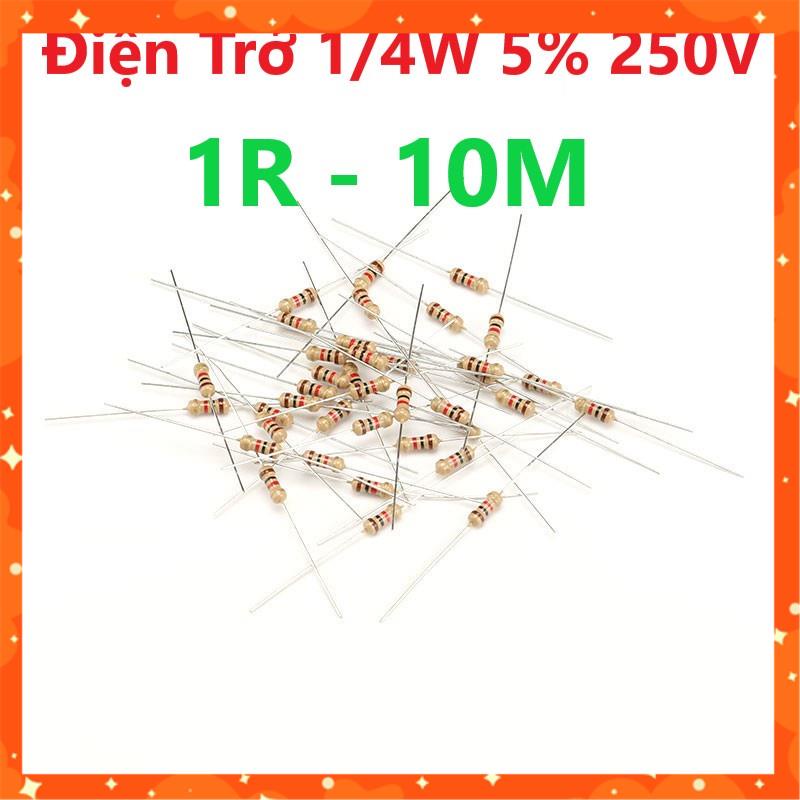 Package Of 50 Bar Resistors 1 / 4W With Error 5 250V 1R 10M Shopee