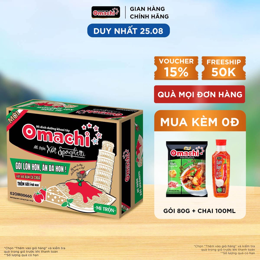 Omachi Spaghetti Noodles Spaghetti Sauce Pack 136g Carton Of 24 Packs