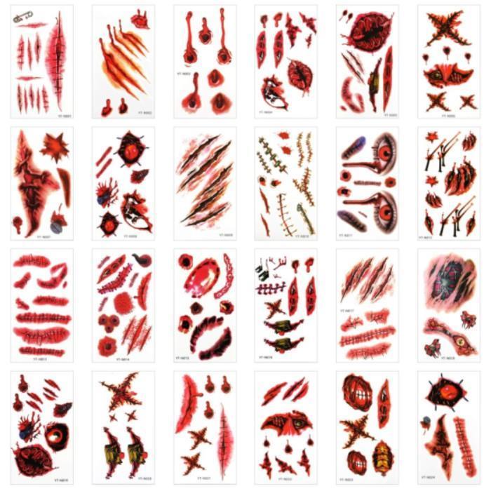 Halloween Tattoo Stickers/Fake Scar Stickers/Wounds/Simulation Scar